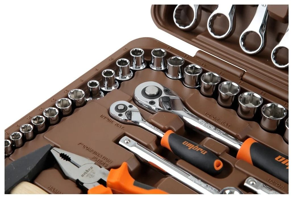 Универсальный набор инструмента 1/4" и 1/2"DR Ombra OMT88S, 88 штук - фото